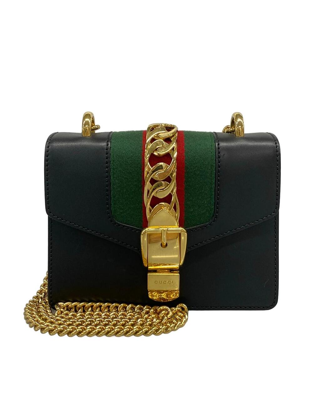 Gucci Sylvie Chain Shoulder Bag Black #363437G82B